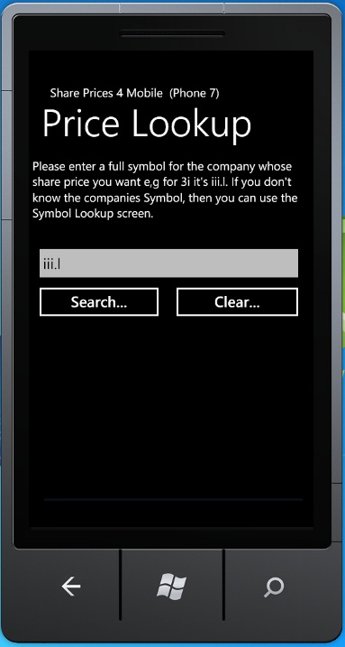 Share Prices 4 Mobile (Phone7) - search by Symbol Part 1