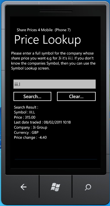 Share Prices 4 Mobile (Phone7) - search by Symbol Part 2