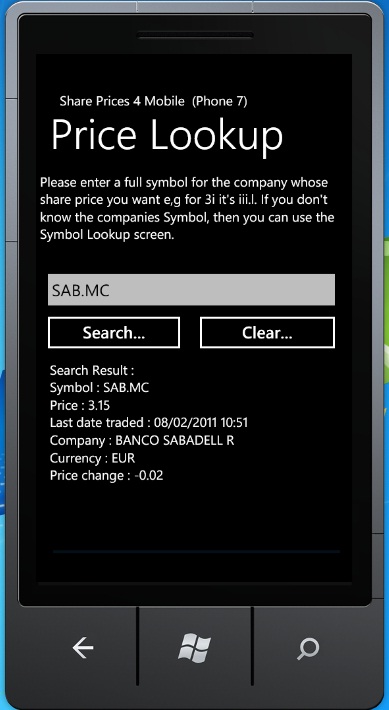 Share Prices 4 Mobile (Phone7) - Search by Company Part 4