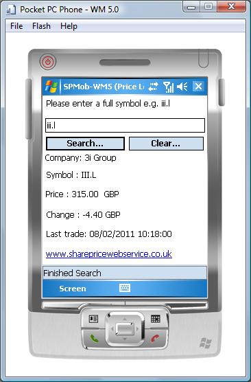 Share Prices 4 Mobile (WM5) - Price Lookup Pt2