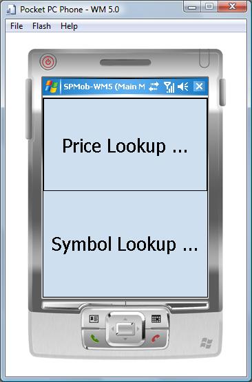 Share Prices 4 Mobile (Wm5) - Main Menu