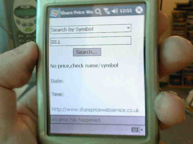 Share Prices 4 Mobile (WinCE) on xda no web access
