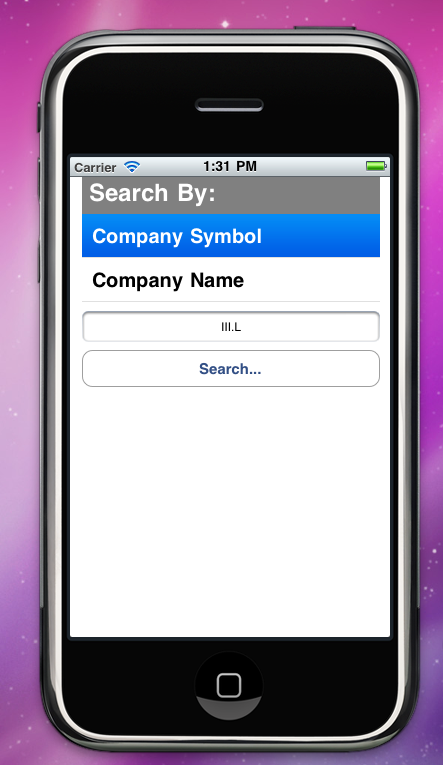 Share Prices 4 Mobile (iphone) - search by symbol Part 1